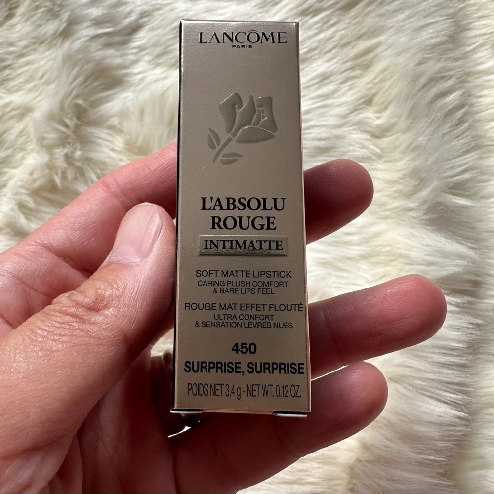 Lancôme L'ABSOLU ROUGE INTIMATTE SOFT MATTE LIPSTICK NIB 450 SURPRISE SURPRISE